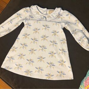 The Beaufort Bonnet Company White and Blue Floral Dress